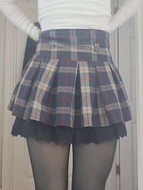 vintage plaid mini skirt